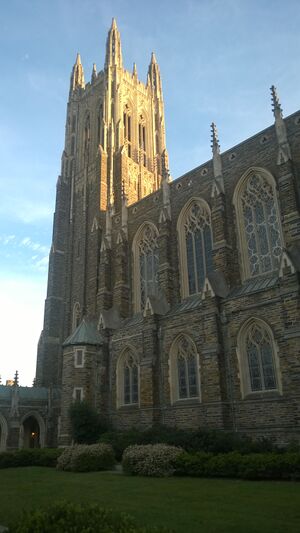 Side view of the Duke Chapel.